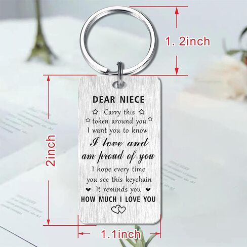 Niece Gifts Keychain, I Love You Niece Gifts, Proud of Niece Birthday Gifts Mothers Day Christmas Key Chain, Niece Xmas Present in Saudi Arabia