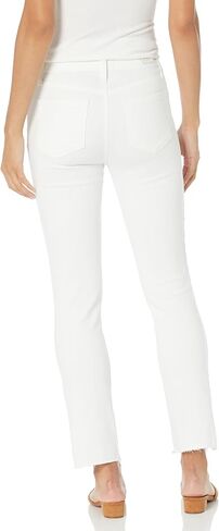 PAIGE Women's Cindy with Exposed Buttonfly High Rise in Straight Lef in Crisp White in Saudi Arabia