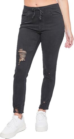 YMI Jeans Women's Distressed Ankle Joggers in Saudi Arabia