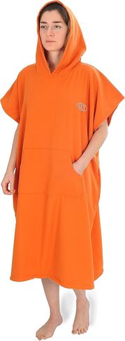 Cacala Hooded Bathrobes, Beach Poncho Unisex, Double Face Cotton Terry Cloth Robe with Pockets One Size Fit All in Kuwait