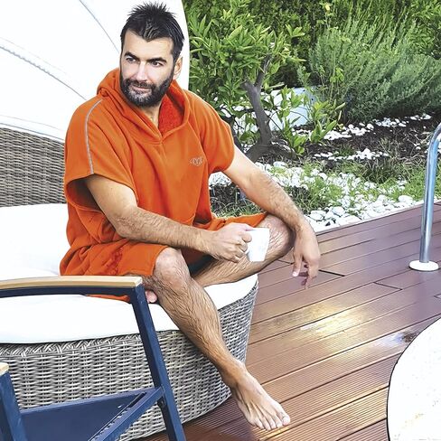 Cacala Hooded Bathrobes, Beach Poncho Unisex, Double Face Cotton Terry Cloth Robe with Pockets One Size Fit All in Kuwait