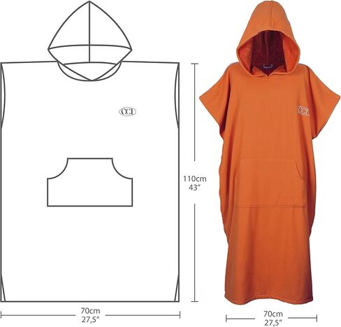 Cacala Hooded Bathrobes, Beach Poncho Unisex, Double Face Cotton Terry Cloth Robe with Pockets One Size Fit All in Kuwait
