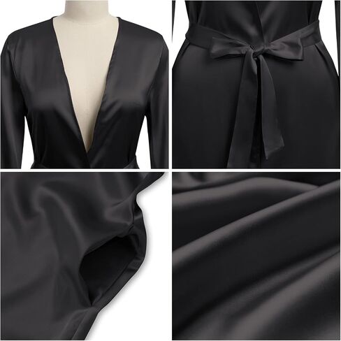 Women Muslim Cardigan with Belt Pockets Lantern Sleeve Satin Maxi Prayer Dress Arabic Dubai Abaya Kaftan in Saudi Arabia