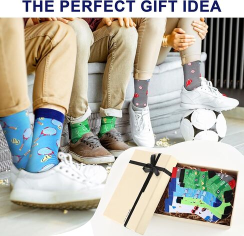 8 Pairs Sports Lovers Socks Gifts for Boys Teens Funny Novelty Christmas Balls Socks Include Football Tennis Baseball Soccer Softball Bowling Basketball Golf Socks for Enthusiasts Athletes in Saudi Arabia