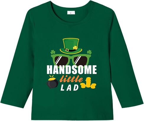 زي عيد القديس باتريك للأطفال الصغار، قمصان فتى صغير وسيم، قمصان قطنية بأكمام طويلة للأطفال in Kuwait