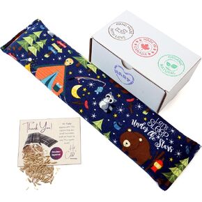19"x5" Long Canadian-Made Double-Layered Cotton Microwavable Hot & Cold Pad with Oat Fill, Reusable, Unscented, Natural Moist Heat for Neck, Soothing Muscle & Nerve Cramp Relief. Sleep Under The Stars