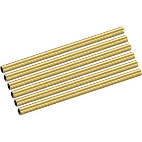 METALLIXITY Brass Tube(5.5mm OD x 0.5mm Wall T x 100mm L) 6Pcs, Straight Tubing - for Home Furnishing, Machinery, DIY Handicraft