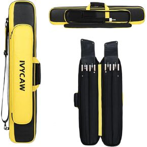 Pool Cue Case 4x8 PU Leather Pool Stick Case Holds 4 Butts and 8 Shafts Billiards Cue Sitck Carrying Cases with Large Front Accessories Pockets，Soft Billiard Cue Backpack for Men and Women