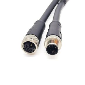 3.28ft M12 5Pins L-code Male to Female Connector Cable, L Code Rail Transit Power Connector with 1 Meter Wire Straight Sensor Molding Cable Female to Male Electrical PVC Cable 16A/60V 16AWG（1Meter）