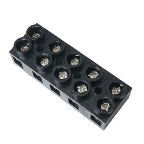 Brass Screw Electrical Barrier Strip 5 Position Dual Row Screw Terminal Block 500V 60A Black Dual Row Electrical Barrier Terminal Block for Wiring or Grounding Function