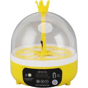 Mini Egg Incubator, Temperature Control Digital Incubators, 4 Eggs Candler Poultry Hatching Machine Eggs Poultry Hatching Machine for Chickens Ducks Pigeons (Auto Turning)