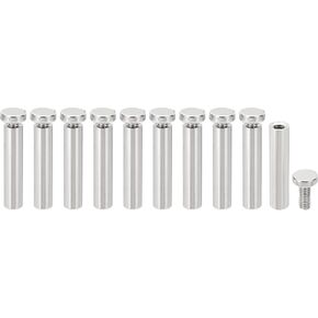 PATIKIL 1/4 x 1.2 inch Sign Standoff Screws, 20 Pcs Stainless Steel Wall Standoff Mounting Hardware Advertising Glass Nail for Hanging Acrylic Picture Frame Acrylic Panel, Silver