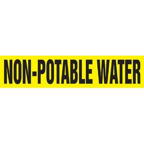 Accuform RPK541SSA Self-Stick "Non-Potable Water" Pipe Marker for 3/4" to 1-1/4" OD Pipe, Black on Yellow, 1" H x 8" W