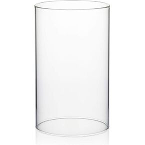 WGVI Clear Hurricane Candleholder,Glass Chimney for Candle Open Ended, Chimney Tube of Sizes in Various for Choice, 4.7" Wide x 8" Tall