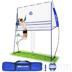 Volleyball Training Equipment Net Station Portable Volleyball Practice Net for Indoor Outdoor Use with Volleyball, Pump and Carry Bag