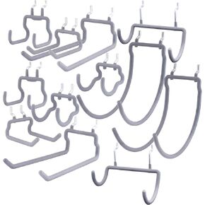 KINOMI 12 Pack Pegboard Hooks Heavy Duty Tool Hooks Pegboard Drill Holder Power Tool Holder, Value Set, Large Pegboard Accessories and Hooks for Tools, Power Drills, Art and Craft Supplies etc