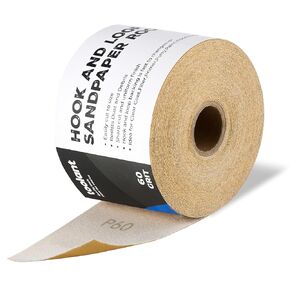 toolant 150 Grit Sandpaper Roll, 2-3/4" Wide 12 Yard Longboard Hook and Loop Sandpaper for Automotive,Woodworking, Metal, Plastic, Sanding Blocks
