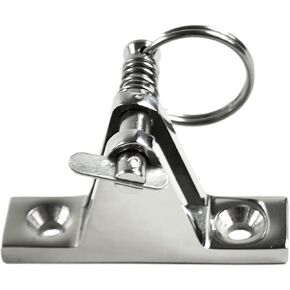 MARINE CITY 316 Grade Stainless Steel Bimini Top Deck Hinge 90°with Quick Release Pin Boat Top Fittings Flat Base Hardware for Boats – Marines – Ships – Kayaks (Pack of 1) (MC43152015)