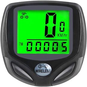 Bicycle Speedometer Wireless, Bicycle Speedometer English Code Wireless Waterproof Environmentally Friendly Clear Screen Cycling Computers for Bike, Black