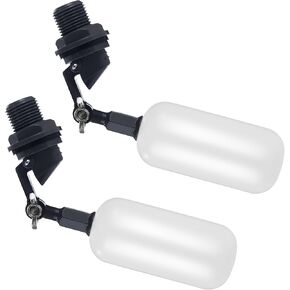 2-Pack Adjustable Arm Float Ball Valve for Automatic Water Level Control in Livestock Water Troughs, Aquariums, Hydroponics, and Reservoirs, 1/2 Inch NPT Thread