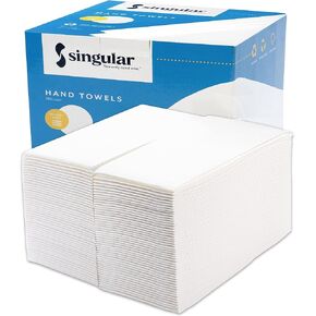 AH AMERICAN HOMESTEAD Disposable Paper Hand Towels for Bathroom - White Guest Napkins - Linen Like and Feel - Ideal for Wedding Reception or Dinner Party (450 Count - Quilted Soft - Large 15.5" x 12")