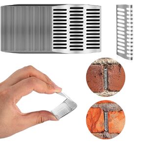 Tandefio 100 Pcs 2.75" x 2.8" Stainless Steel Weep Hole Covers for Brick Walls Weep Hole Inserts for Walls Stops and Keeps Out Lizards Snakes and Others