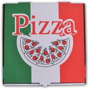 Eagles Packaging Colorful Pizza Boxes 14 x 14 - Pack of 50 | Easy Fold & Secure Lock Design | Ideal for Pizzerias, Takeout & Delivery | Recyclable & Sturdy Hot Pizza Storage - Reusable Pizza Box