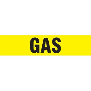 Accuform SHRPK345SSA Self-Stick "Gas" Pipe Marker for 3/4" to 1-1/4" OD Pipe Spanish, Black on Yellow, 1" H x 8" W