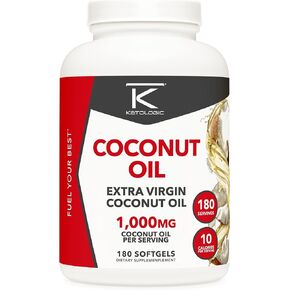 Ketologic Coconut Oil (180 softgels) (1,000MG Coconut Oil per Serving)