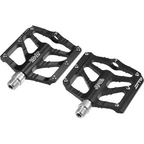 X AUTOHAUX 1 Pair Aluminum Alloy Rear Foot Peg Flat Pedal Footrests Universal Red Fit 9/16 Inch Axles BMX MTB Bike Bicycle
