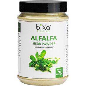 bixa BOTANICAL Alfalfa Powder (Medicago Sativa),Green Superfood | Supports Nutrition & Overall Well-being | Natural Antioxidants Supplement | Support Joint Pain | 7 Oz / 200g, Pack of 1