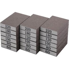 Bates- Sanding Sponge, 18 pcs, 60/80/100/120/180/220 Grit Assortment, Washable and Reusable, Sandpaper Block, Sanding Blocks for Wood, Sanding Pad, Drywall Sanding Block, Drywall Sanding Sponge