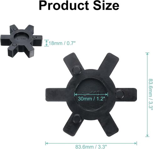 uxcell L110 الفك اقتران إدراج، مرنة الصلبة نوع NBR المطاط الفك اقتران مركز إدراجات لL الفك اقتران مجموعة مقرنة الفك L، أسود in Saudi Arabia