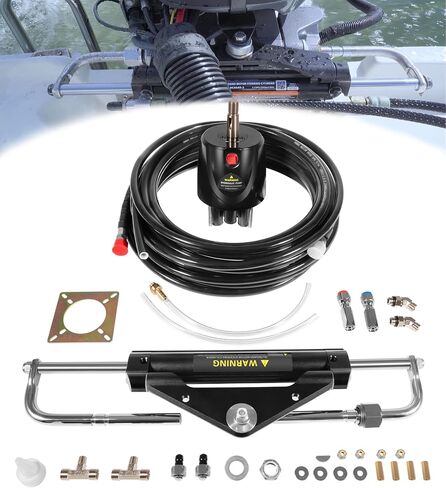 Camoo 150HP طقم التوجيه الهيدروليكي الخارجي نظام القوارب البحرية، أسطوانة قفل مدمجة ثنائية الاتجاه للاستخدام بمحرك واحد فقط in Saudi Arabia