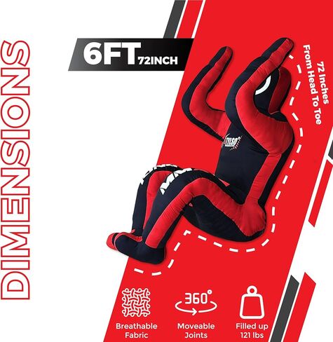 Grappling Dummy for Adults, Unfilled Wrestling Dummy, Hanging Jiu Jitsu Dummy for BJJ, MMA, Judo, Karate, Martial Arts Dummy with Rope and Holder in Saudi Arabia