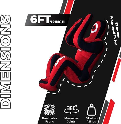 Grappling Dummy for Adults, Unfilled Wrestling Dummy, Hanging Jiu Jitsu Dummy for BJJ, MMA, Judo, Karate, Martial Arts Dummy with Rope and Holder in Saudi Arabia
