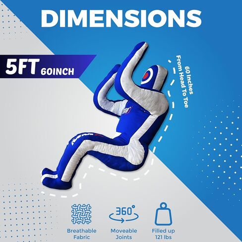Grappling Dummy for Adults, Unfilled Wrestling Dummy, Hanging Jiu Jitsu Dummy for BJJ, MMA, Judo, Karate, Martial Arts Dummy with Rope and Holder in Saudi Arabia