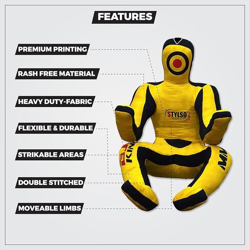 Grappling Dummy for Adults, Unfilled Wrestling Dummy, Hanging Jiu Jitsu Dummy for BJJ, MMA, Judo, Karate, Martial Arts Dummy with Rope and Holder in Kuwait