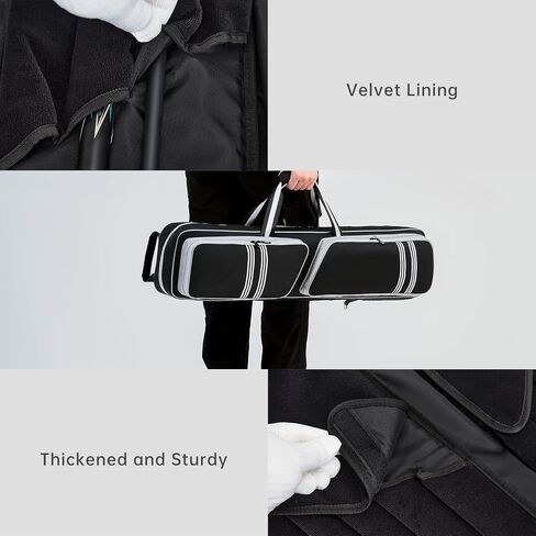 Pool Cue Case Soft Padded - Pool Stick Case 4x5 with Multi-pocket for 4 Butts and 5 Shafts Billiard Cue Carrying Case with Backpack Straps for Billiards Accessories Black in Saudi Arabia