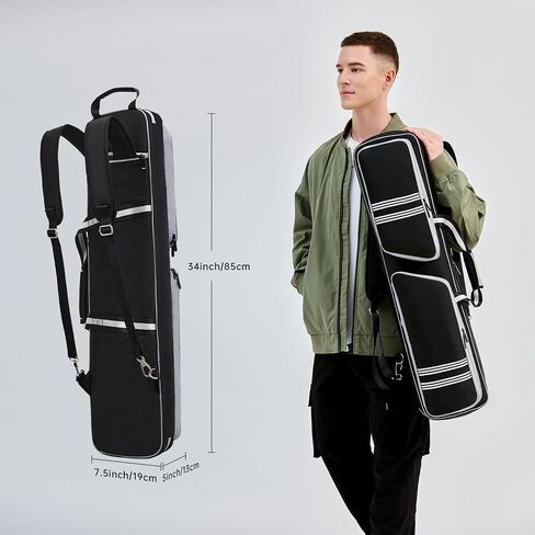 Pool Cue Case Soft Padded - Pool Stick Case 4x5 with Multi-pocket for 4 Butts and 5 Shafts Billiard Cue Carrying Case with Backpack Straps for Billiards Accessories Black in Saudi Arabia