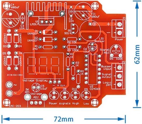 LM317 DIY Kit Adjustable Regulated Voltage 110V to 1.25V-12.5V Step-Down Power Supply Module PCB Board Electronic Kits in Saudi Arabia