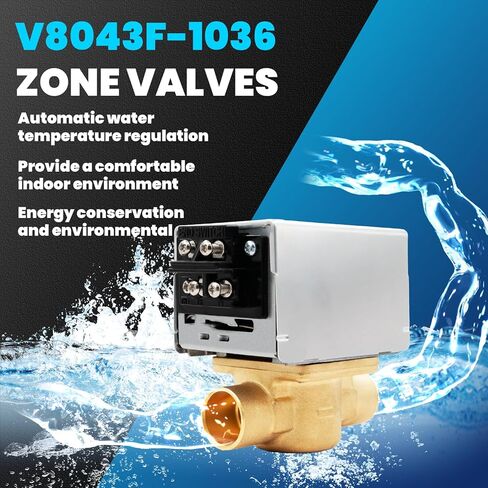 صمام المنطقة V8043F1036، يستبدل رأس استبدال هانيويل V8043F1093 40003916-048/U، المحرك ثنائي الاتجاه 4 أسلاك 24 فولت، مغلق عادة 3/4 اتصال العرق in Kuwait