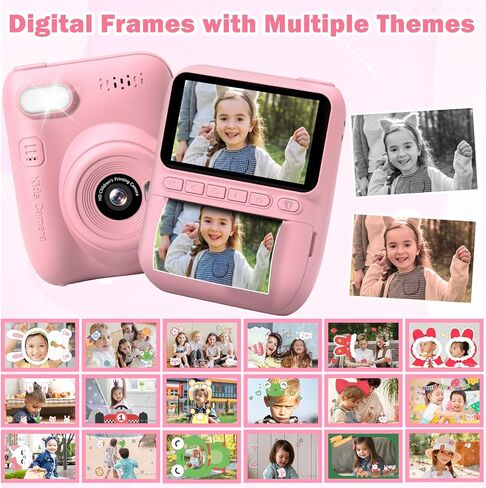 طباعة فورية لكاميرا الأطفال، كاميرات فيديو رقمية 3.0 HD 1080P مع ورق طباعة، هدايا عيد الميلاد للأطفال الصغار من الأولاد والبنات، لمدة 3 4 5 6 7 8 9 10 سنوات لعبة محمولة (أرجواني) in Kuwait