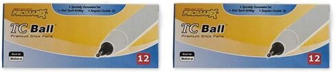 Promarx TC Ball Stick Pens, Medium Point, Black Ink, 10 count (BP48-KR1P10-48) in Saudi Arabia