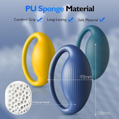 كرات تمرين اليد من فيتبيست - 3 كرات ضغط بمستويات مقاومة للبالغين، كرات ضغط لعلاج اليد، وإعادة التأهيل، والتهاب المفاصل، وبناء العضلات، مثالية لكبار السن والرياضيين والموسيقيين in Kuwait