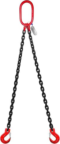 Chain Sling 5/16 Inch x 5 Ft Lifting Chains Double Leg with Grab Hooks Chain Slings for Lifting 3 Ton Capacity Lifting Slings G80 Alloy Steel Engine Lift Chain for Cargo Security Towing in Saudi Arabia