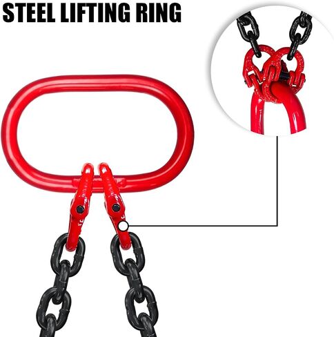 Chain Sling 5/16 Inch x 5 Ft Lifting Chains Double Leg with Grab Hooks Chain Slings for Lifting 3 Ton Capacity Lifting Slings G80 Alloy Steel Engine Lift Chain for Cargo Security Towing in Saudi Arabia