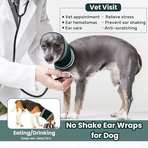 Nanaki Dog Ear Covers for Noise Bath No Shake Ear Wraps for Dogs Hematoma Dog Fireworks Anxiety Relief Calming Hoodie Dog Grooming Ear Cover Quiet Dog Head Wrap Force Drying Thunderstorm Ears for Dogs in Kuwait