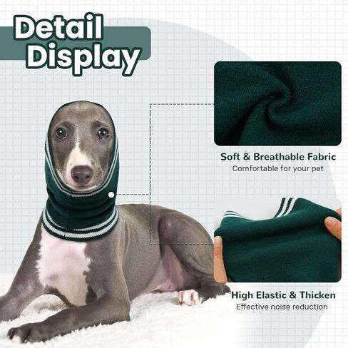 Nanaki Dog Ear Covers for Noise Bath No Shake Ear Wraps for Dogs Hematoma Dog Fireworks Anxiety Relief Calming Hoodie Dog Grooming Ear Cover Quiet Dog Head Wrap Force Drying Thunderstorm Ears for Dogs in Kuwait