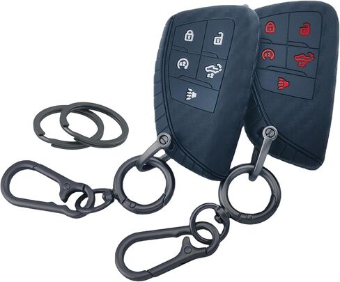 2Pcs Silicone Smart Remote Key Fob for 2022 2023 2024 Chevy Chevrolet Silverado 1500 GMC Sierra 1500 2500HD 3500HD Key Fob Cover 5 Buttons (Black) in Saudi Arabia